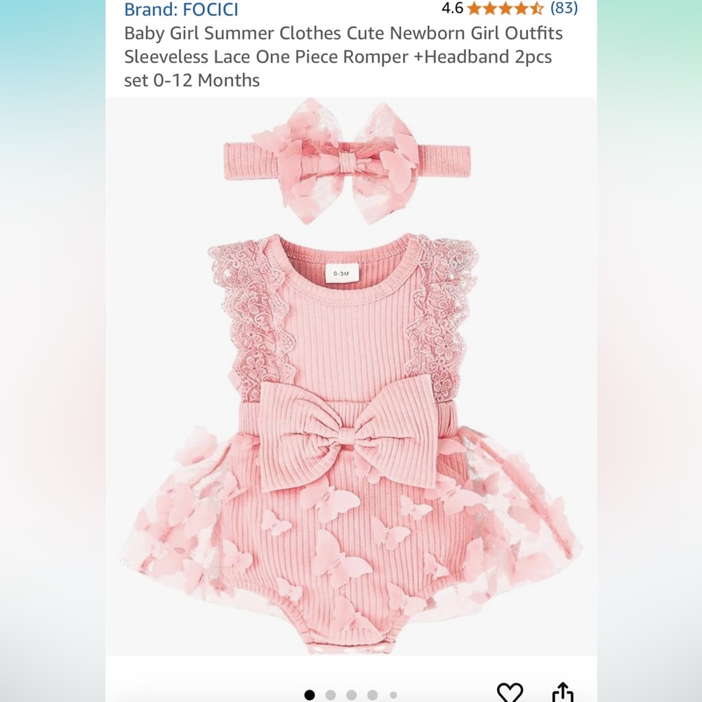 Pink Lace Ruffle Baby One Piece